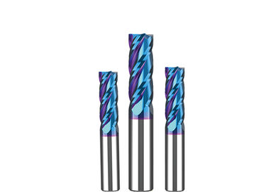 HRC55 ° Flat End Mill Cutter Wysokiej wydajności Tungsten Carbide Milling Cutters Nano Coated 12%